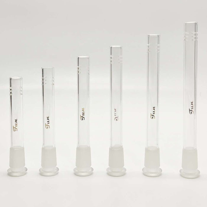 Fortune | Gold Fun Logo Downstems 18mm to 14mm fit Open-Ended Downstem · Bowlstem Fortune