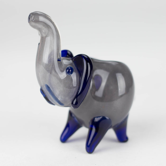 4.5” Assorted elephant Soft glass hand pipe Jar of 8 Glass Bongzie Smokes