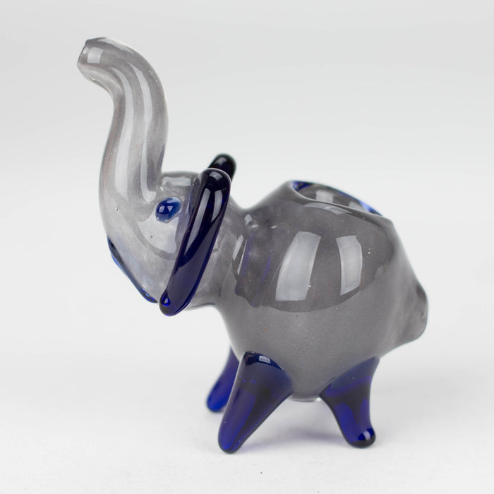 4.5” Assorted elephant Soft glass hand pipe Jar of 8 Glass Bongzie Smokes