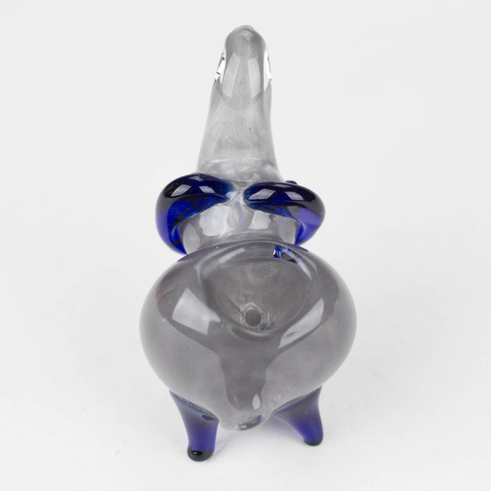 4.5” Assorted elephant Soft glass hand pipe Jar of 8 Glass Bongzie Smokes