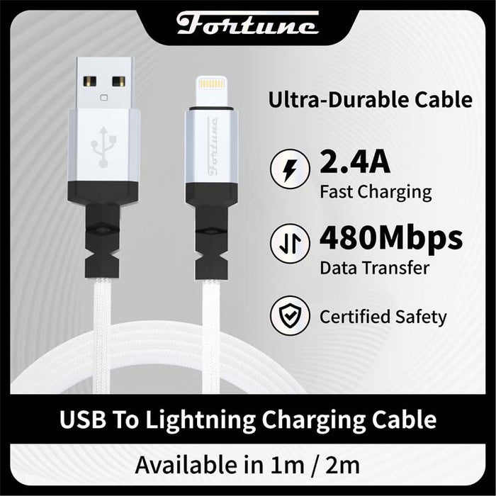 Fortune USB To Lightning Cable Charging Cable & Accessories Fortune 2M