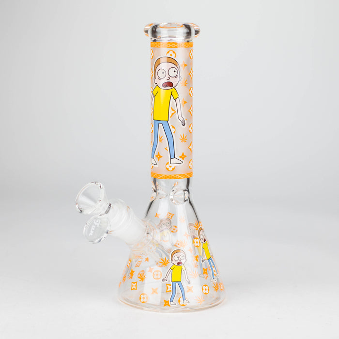 8" Glow In The Dark 4mm glass bong Glass Bong Super Supplys Inc 1 (Orange)