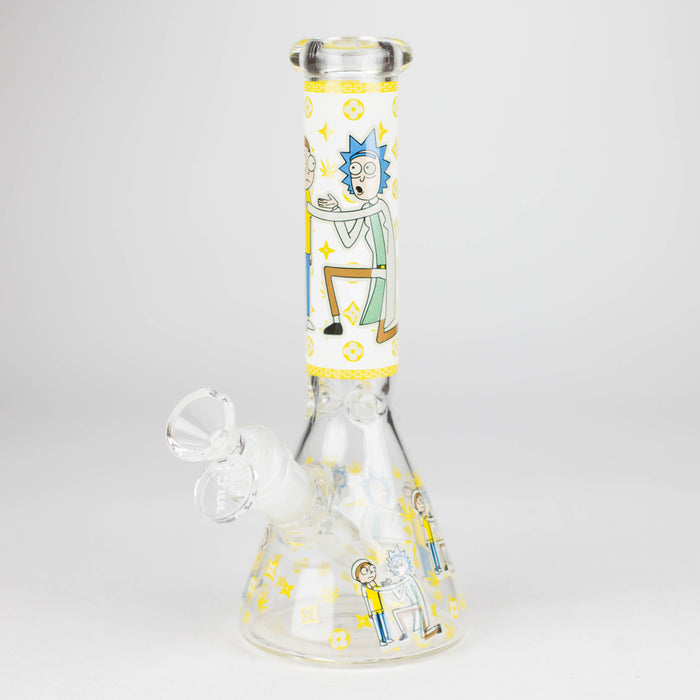 8" Glow In The Dark 4mm glass bong Glass Bong Super Supplys Inc 2 (Yellow)