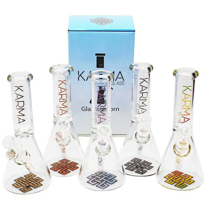 Karma | 9" Skinny Beaker Glass Bong Beaker Bong Maq Distributors