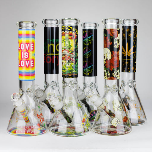 14″ Design Exclusive License Glass 7mm Bong Beaker Bong-Box of 6 [C1559-COMBO A] Bongs Canadian Distributor