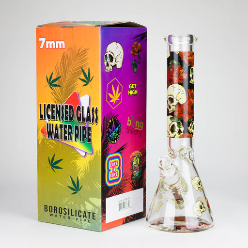 14″ Design Exclusive License Glass 7mm Bong Beaker Bong-Box of 6 [C1559-COMBO A] Bongs Canadian Distributor