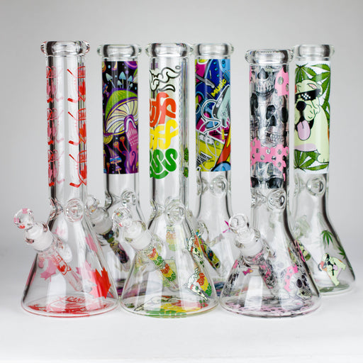 14″ Design Exclusive License Glass 7mm Bong Beaker Bong-Box of 6 [C1559-COMBO B] Bongs Canadian Distributor
