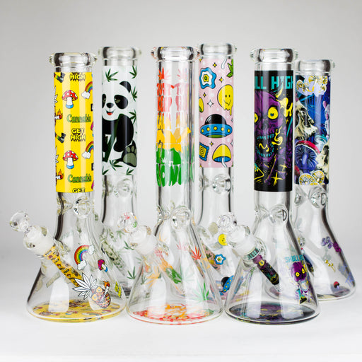 14″ Design Exclusive License Glass 7mm Bong Beaker Bong-Box of 6 [C1559-COMBO C] Bongs Canadian Distributor