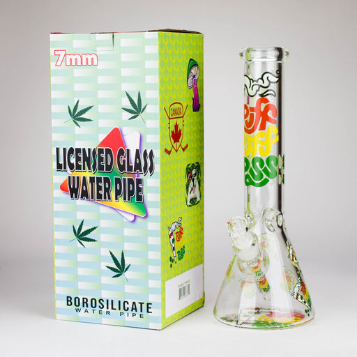 14″ Design Exclusive License Glass 7mm Bong Beaker Bong-Box of 6 [C1559-COMBO B] Bongs Canadian Distributor