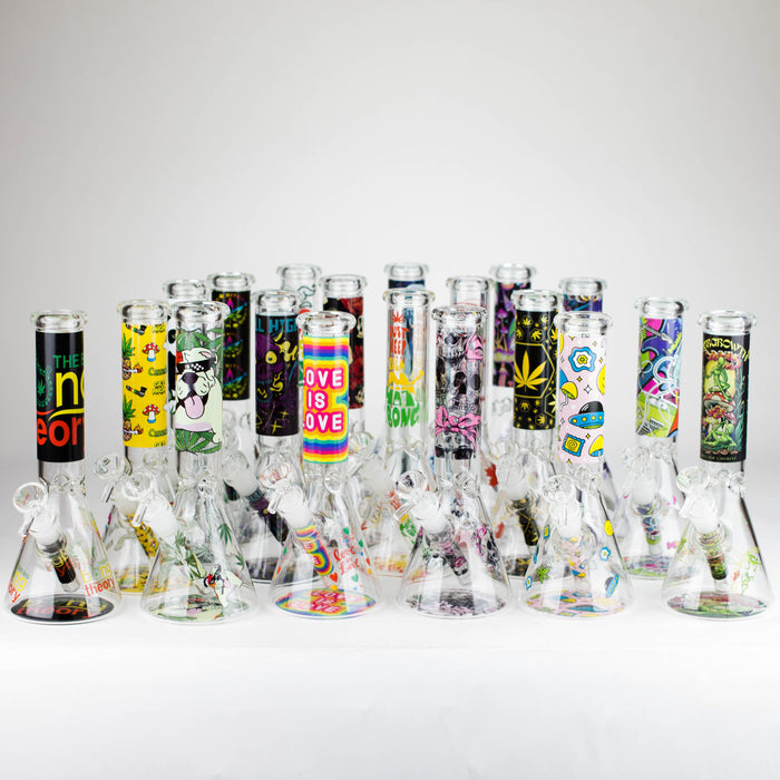 10″ Design Exclusive License Glass Bong Beaker Bong-Box of 20 [DCK014-COMBO D] Bongs Canadian Distributor