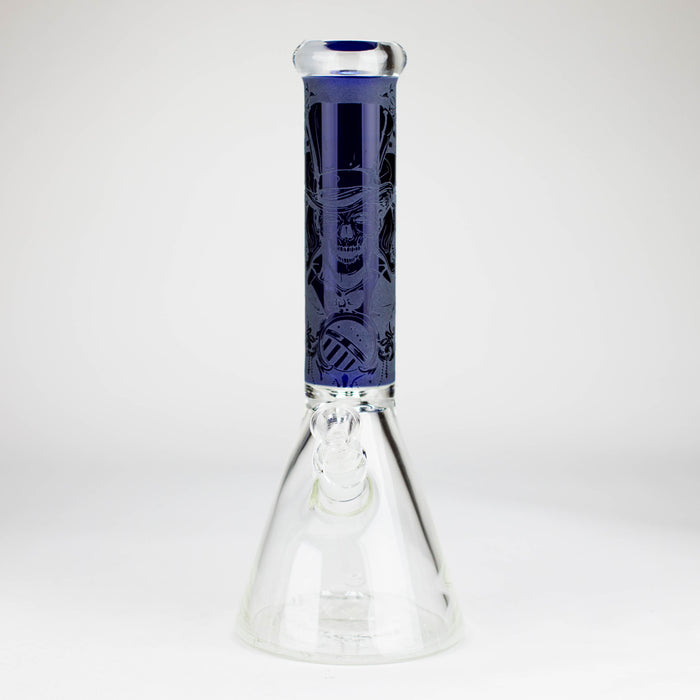14" High Quality engraved Beaker Glass Bong [C2664-3] Glass Bong Canadian Distributor