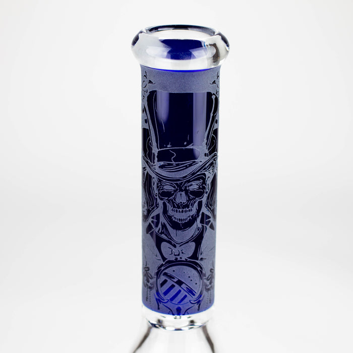 14" High Quality engraved Beaker Glass Bong [C2664-3] Glass Bong Canadian Distributor