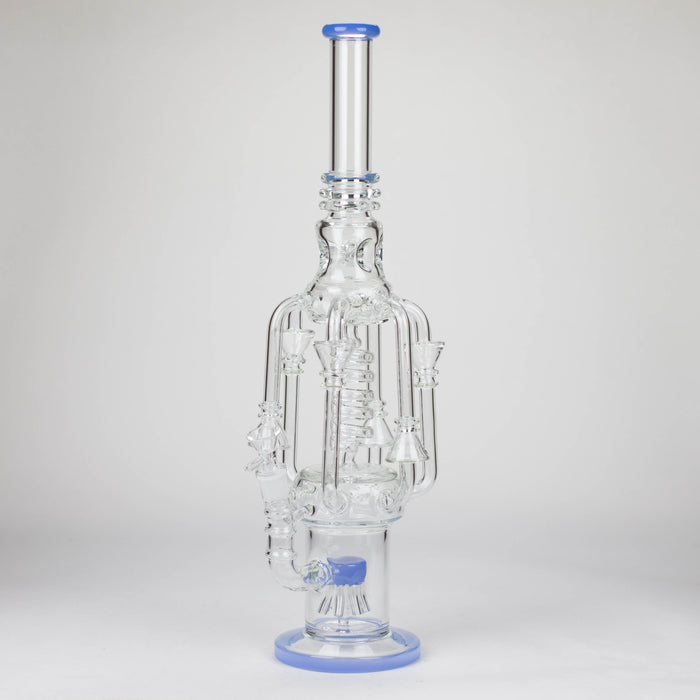 19" Coil Glass water recycler bong [C1576] Glass Bong Canadian Distributor Jade Blue