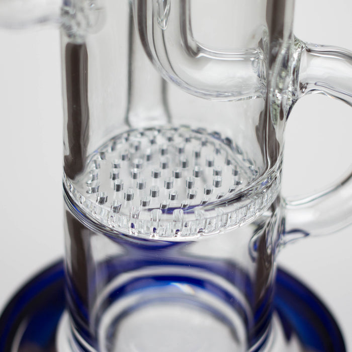 11″ Straight Tube Glass Recycler Bong With Color Base [C1556] Glass Bong Canadian Distributor