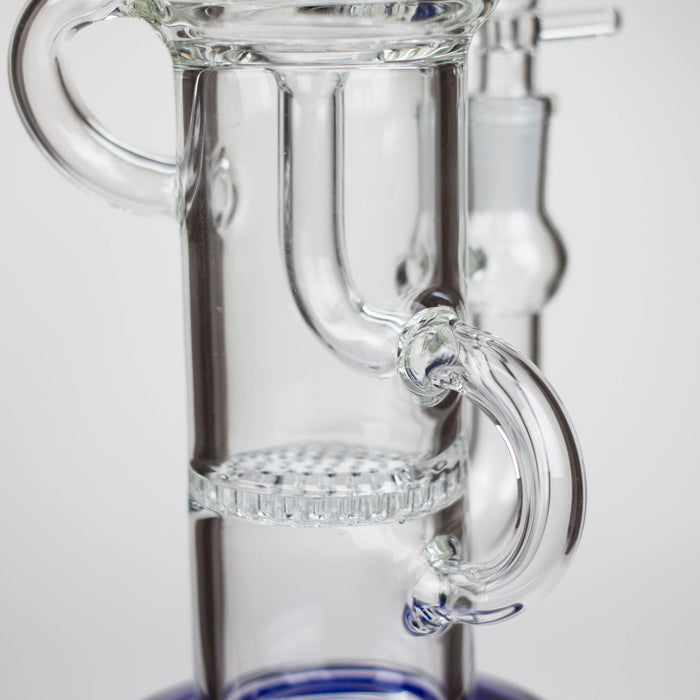 11″ Straight Tube Glass Recycler Bong With Color Base [C1556] Glass Bong Canadian Distributor