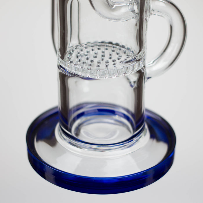 11″ Straight Tube Glass Recycler Bong With Color Base [C1556] Glass Bong Canadian Distributor