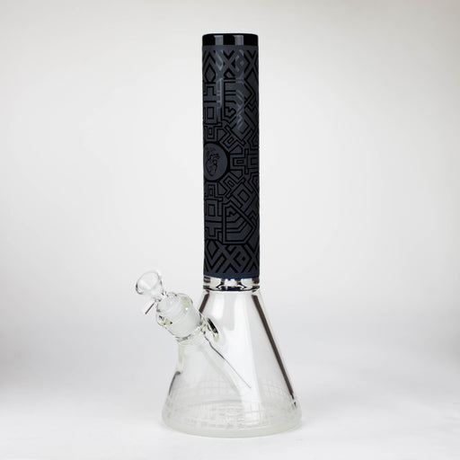 14" Beaker Base Glass Bong [C1037-CC268] Glass Bong Canadian Distributor Charcoal Black