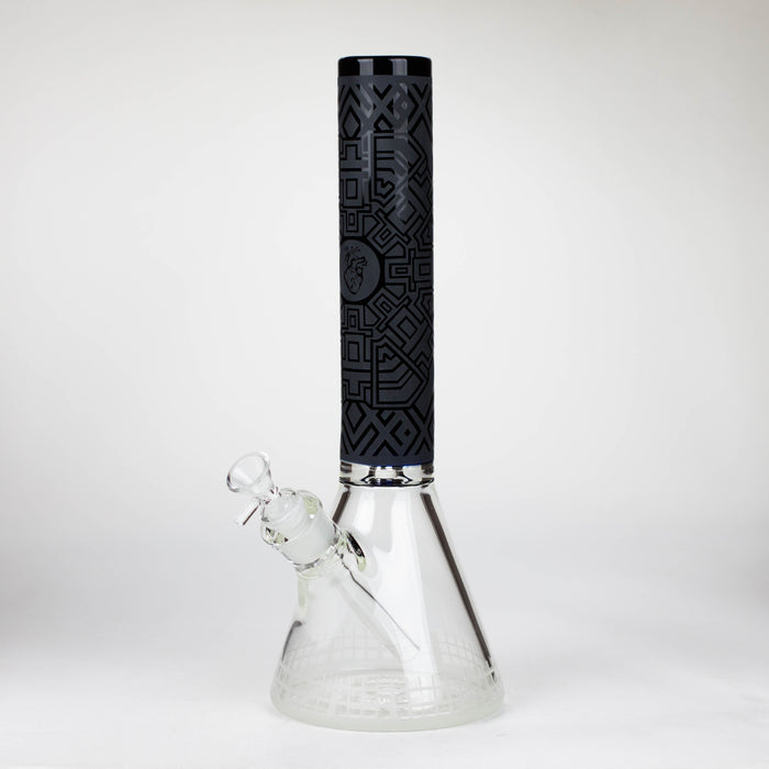 14" Beaker Base Glass Bong [C1037-CC268] Glass Bong Canadian Distributor Charcoal Black