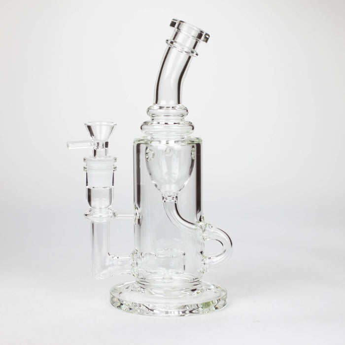 10″ Straight Tube Recycler Glass Bong [C1555] Glass Bong Canadian Distributor