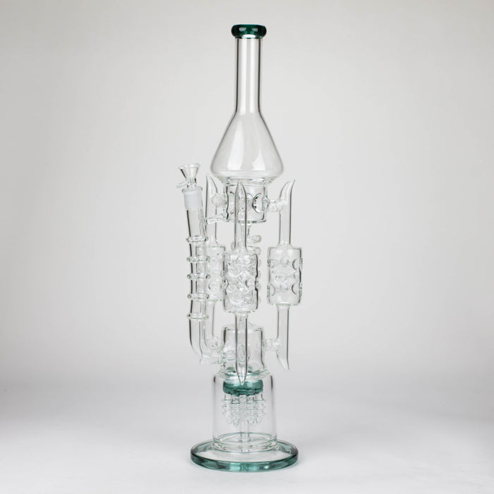 20" Coil Glass water recycler bong [C1577] Glass Bong Canadian Distributor Teal