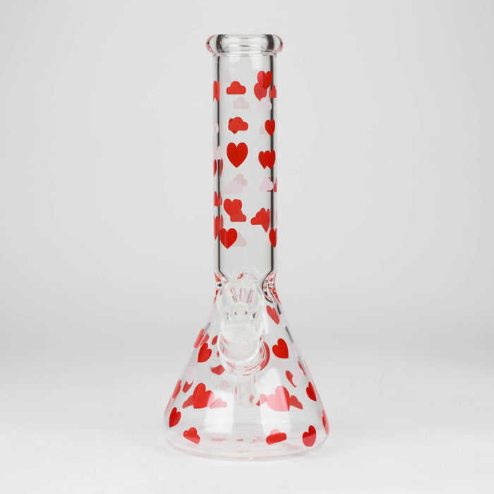 10" Glass Bong With Happy Valentine's Day Design Glass Bong 777 Smoke