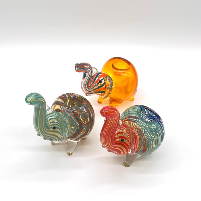 4" Elephant shape insideout pipe Glass Hand Pipe NIBO Distribution