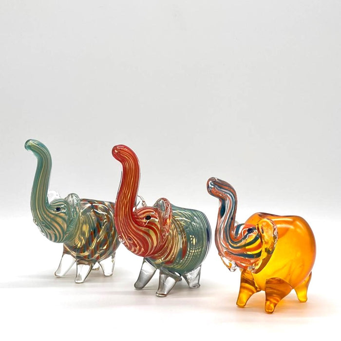4" Elephant shape insideout pipe Glass Hand Pipe NIBO Distribution