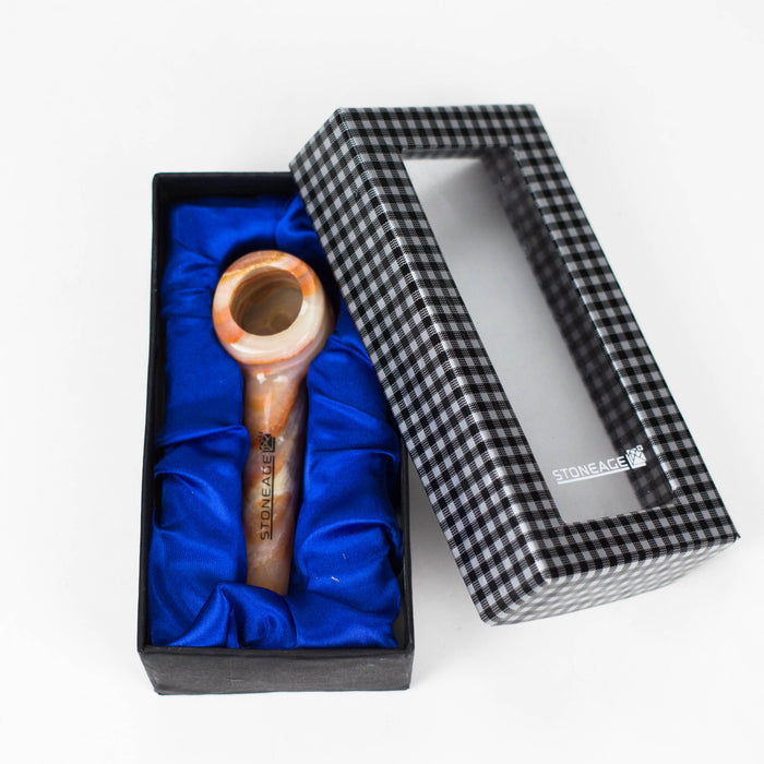 StoneAge | 4" Handmade Tobacco Smoking Pipe – Model: Curve, Includes Gift Box Quartz · Stone Pipe NicePrice