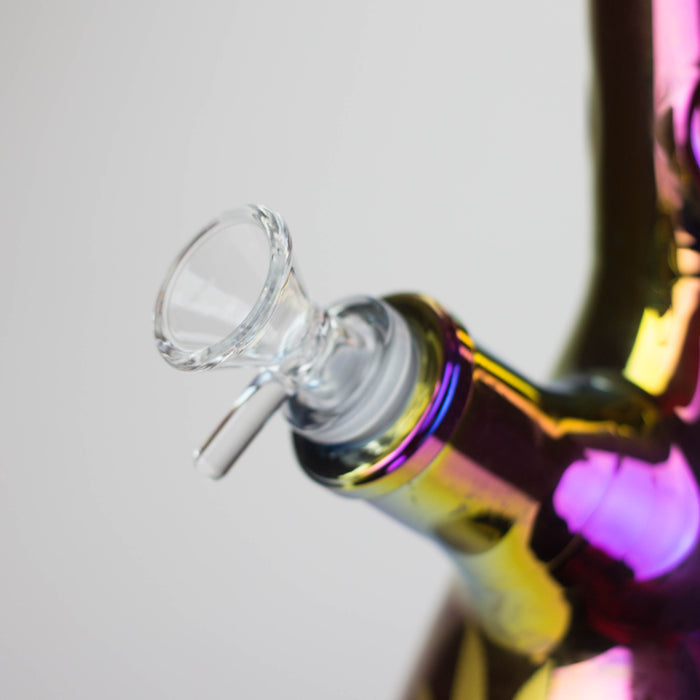 14" Leaf 7mm Glass Bong – Rainbow Oil Slick [AK080] Glass Bong Canadian Distributor
