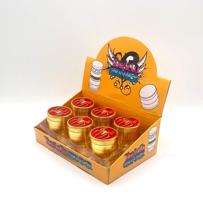 Spider Gold Metal Grinder 52mm 4 parts Box of 12 Display Pack NIBO Distribution