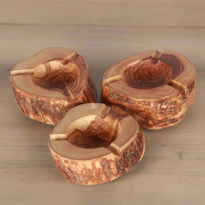 VOW | Olive wood Rustic Ashtray Wooden Ashtray Variety Olive Wood