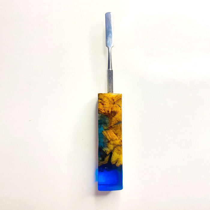VOW | Olive wood epoxy dabber -Type A Bongs Accessories Variety Olive Wood Blue