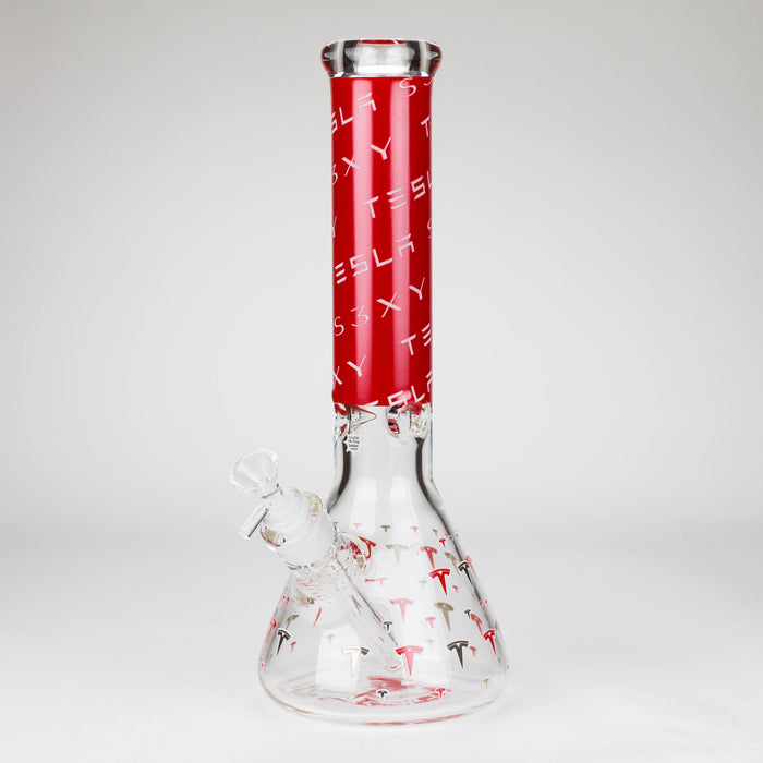 TSLA Glow in the Dark 14" 9 mm glass bong [PIP866] Glass Bong NIBO Distribution Design A