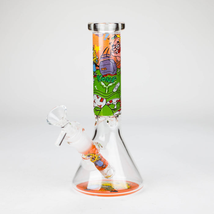 7.5" 4mm Cartoon Design Beaker Bong [PIP877] Glass Bong NIBO Distribution Design A
