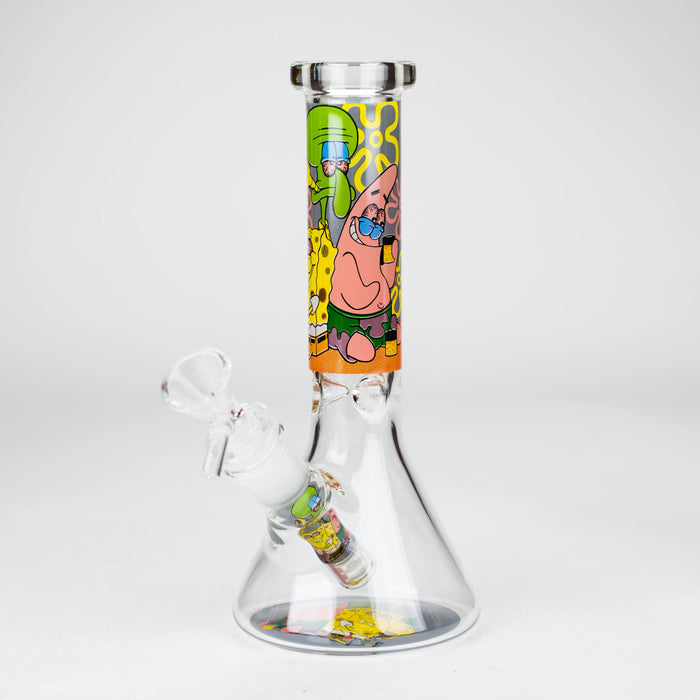 7.5" 4mm Cartoon Design Beaker Bong [PIP877] Glass Bong NIBO Distribution Design E