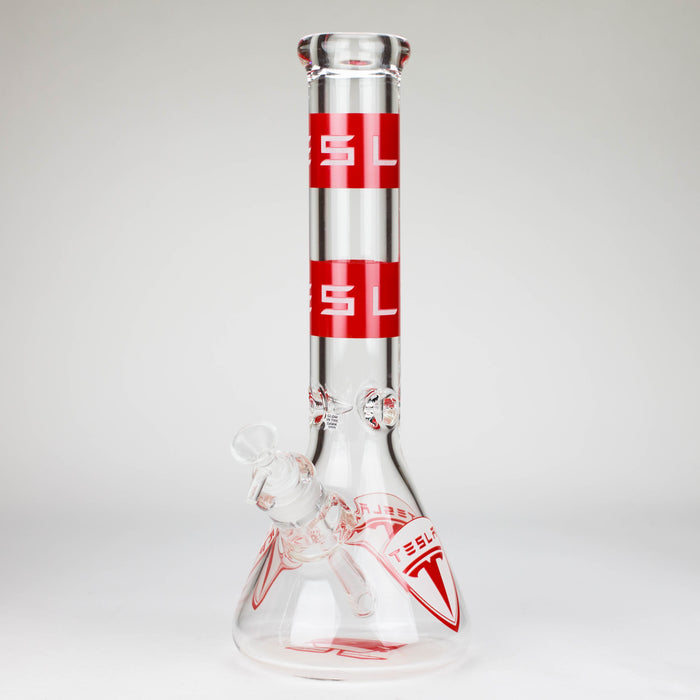 TSLA Glow in the Dark 14" 9 mm glass bong [PIP866] Glass Bong NIBO Distribution Design C