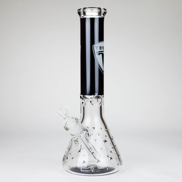 TSLA Glow in the Dark 14" 9 mm glass bong [PIP866] Glass Bong NIBO Distribution Design D
