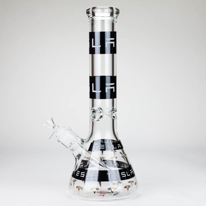 TSLA Glow in the Dark 14" 9 mm glass bong [PIP866] Glass Bong NIBO Distribution