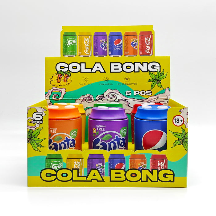 Soda Pop Stash Can Glass Pipe Assorted Designs Box of 6 Glass Bong Super Supplys Inc