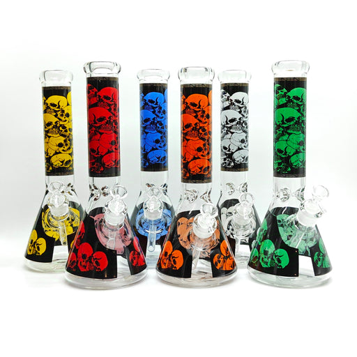 14" 7mm Skull Beaker Glass Bong [P8] Bongs Super Supplys Inc