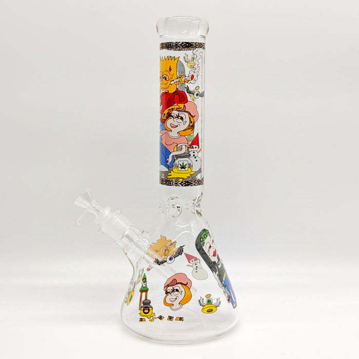 14" 7mm Novelty Design Beaker Glass Bong [240612] Glass Bong Super Supplys Inc