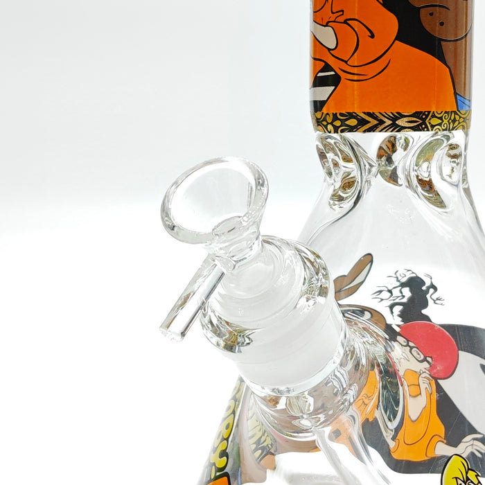 14" 7mm Cartoon Beaker Glass Bong [P22] Glass Bong Super Supplys Inc