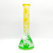 14" 5mm Abstract Design Beaker Glass Bong [LOT0072] Glass Bong Super Supplys Inc Green