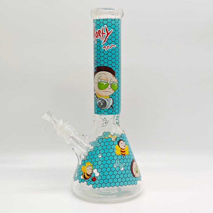 14" 7mm R&M Cartoon Beaker Glass Bong [P29] Glass Bong Super Supplys Inc