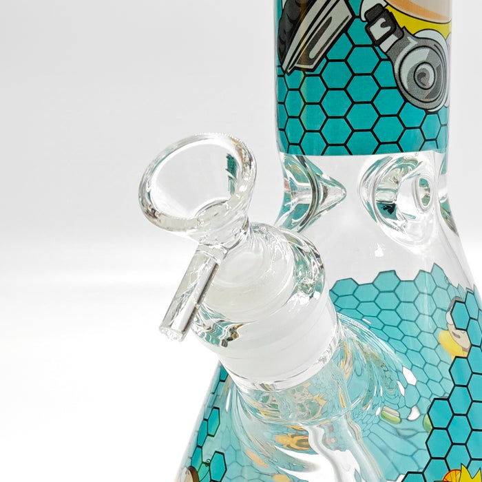 14" 7mm R&M Cartoon Beaker Glass Bong [P29] Glass Bong Super Supplys Inc