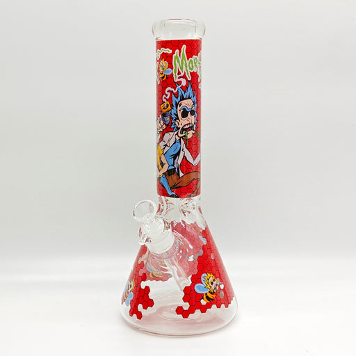 14" 7mm R&M Cartoon Beaker Glass Bong [P29] Beaker Bong Super Supplys Inc Design A