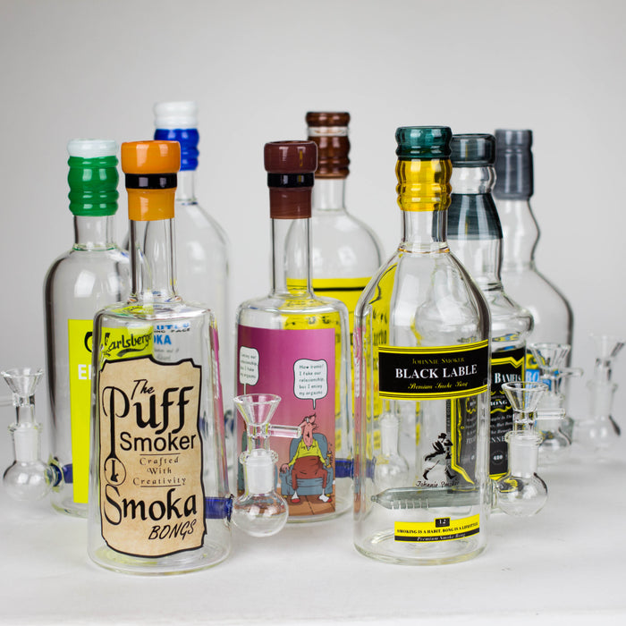 9" Liquor Bottle Glass Bong [MK-BB01] Glass Bong JJ Distribution