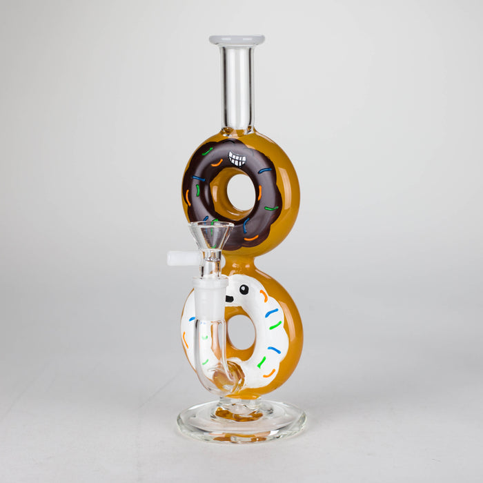 8.75" Double Donut Glass Bong [MK-BB04] Glass Bong JJ Distribution