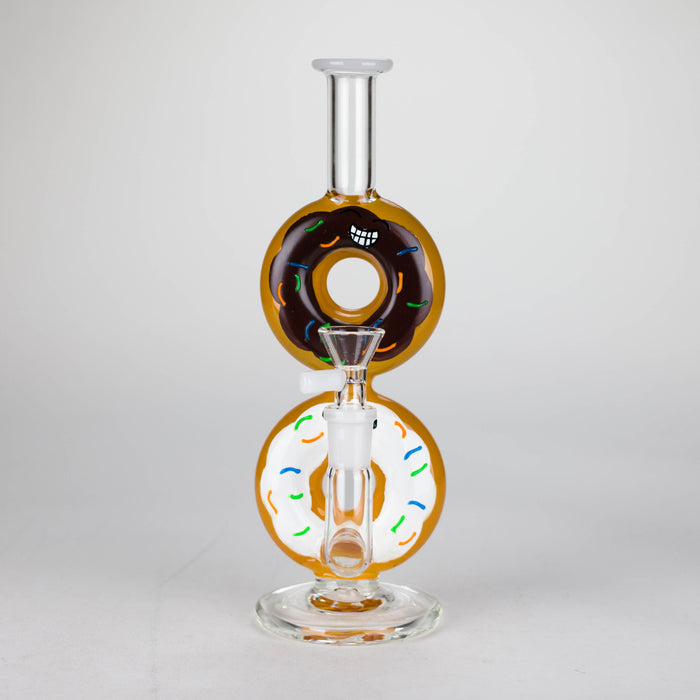 8.75" Double Donut Glass Bong [MK-BB04] Glass Bong JJ Distribution
