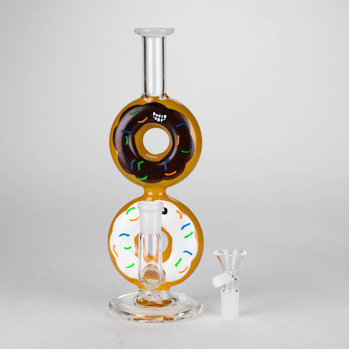 8.75" Double Donut Glass Bong [MK-BB04] Glass Bong JJ Distribution
